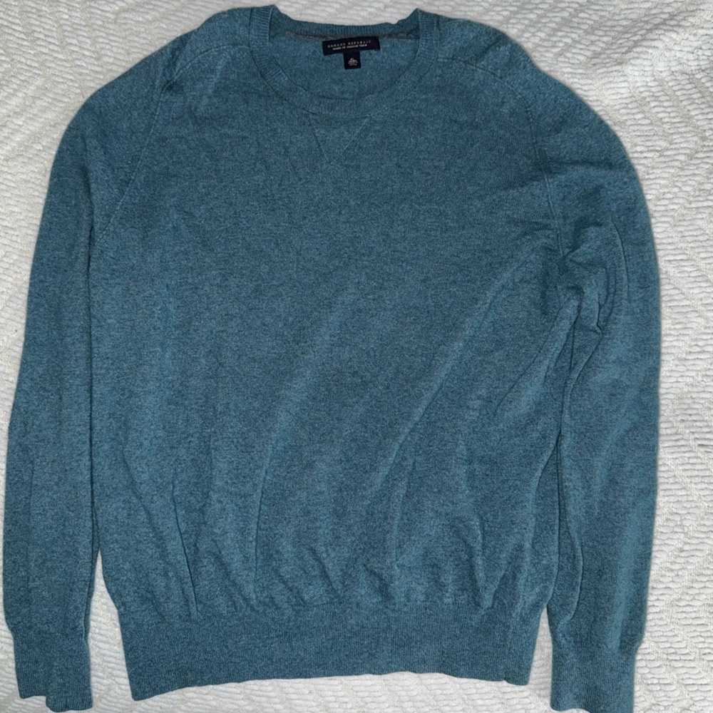 Banana Republic Italian Yarn Wool-Cashmere Blend Sweater - Teal Blue - XL